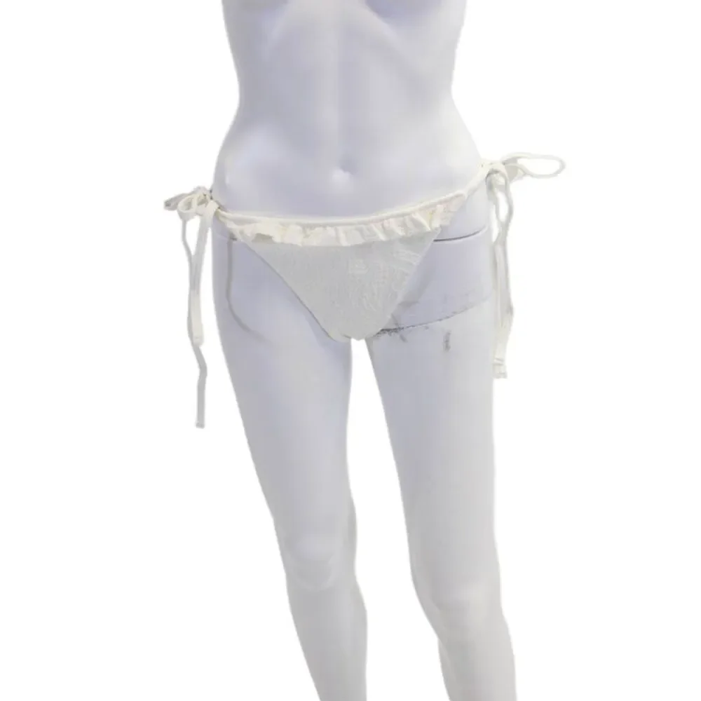 Devon Windsor Womens Side Tie Ruffled Cara Bikini Bottoms White Size Extra Large